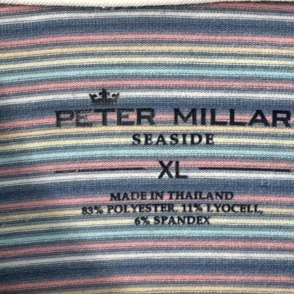 Peter Millar Seaside Men's XL Polo Shirt Short Sleeve Lyocell Golf Casual Blue - Picture 3 of 8